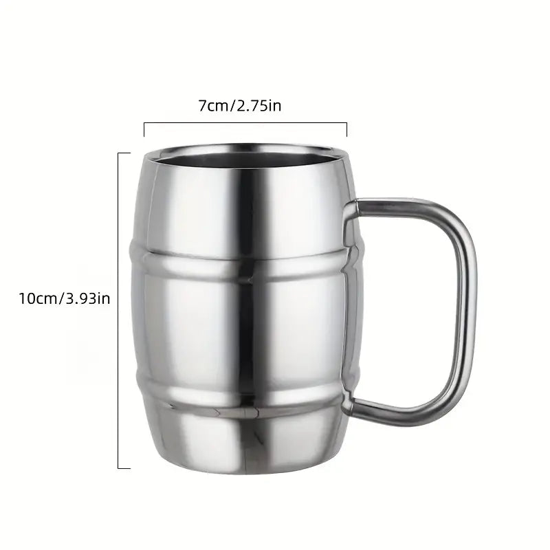 Conjunto de Canecas de Cerveja em Aço Inoxidável - 260Ml/320Ml/450Ml, Caneca Térmica com Alça para Camping ao Ar Livre & Uso Doméstico