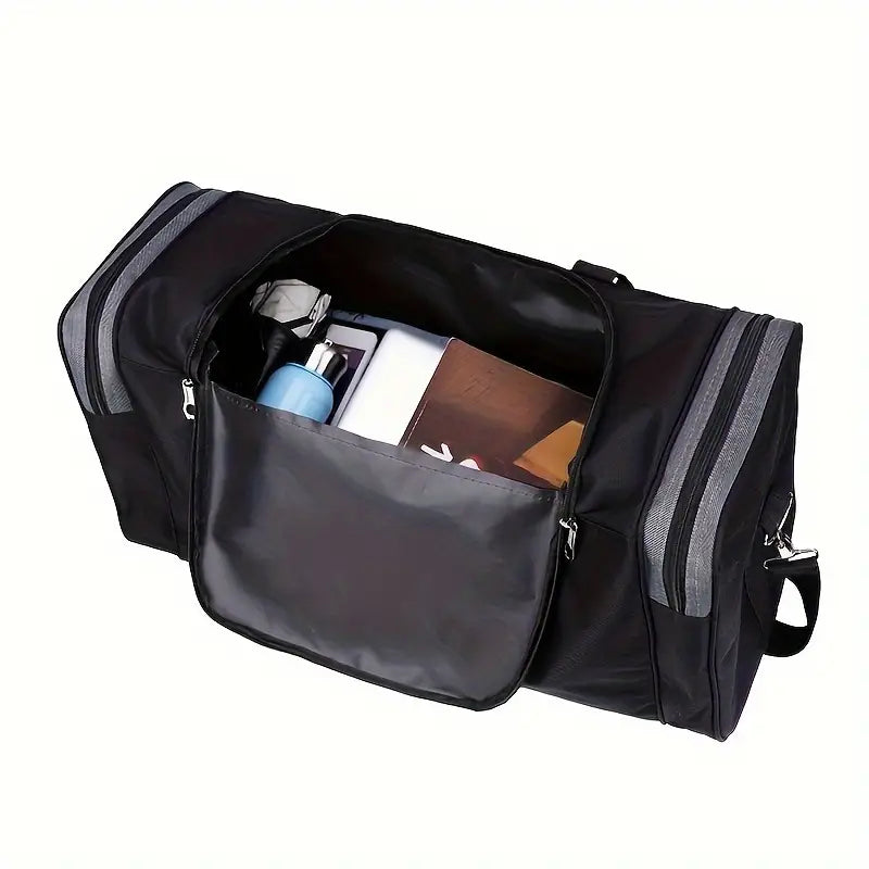 Bolsa de bagagem multifuncional, bolsa de viagem de grande capacidade, bolsa de armazenamento de roupas portátil dobrável para homens, bolsa de viagem de negócios